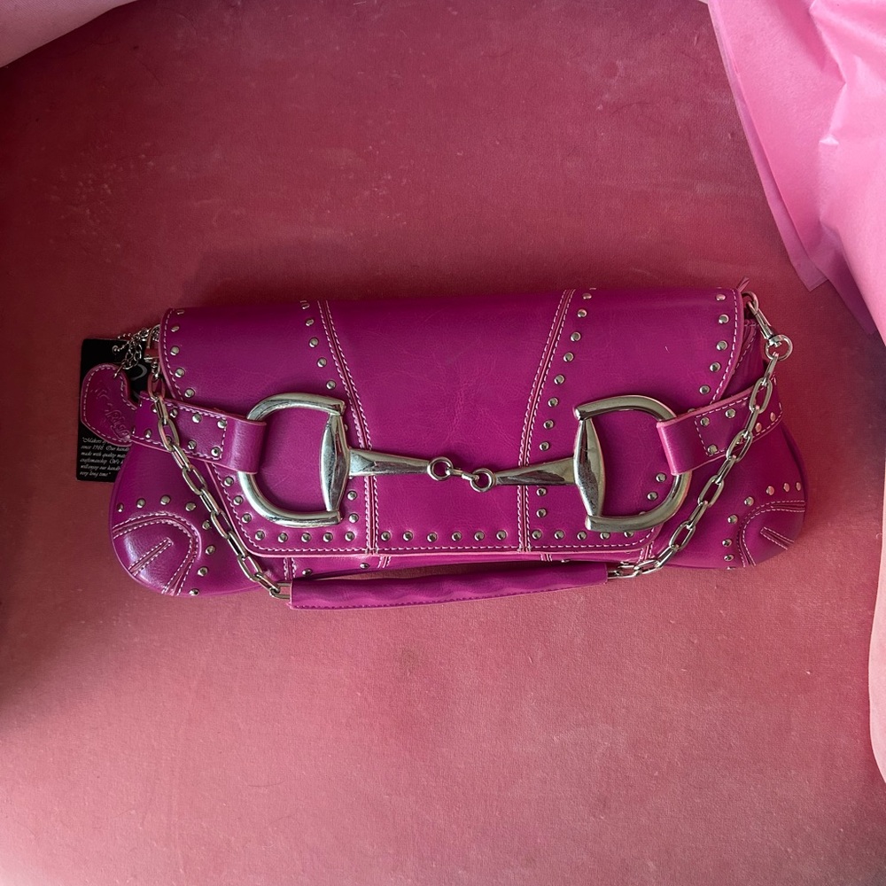 RINA RICH - Magenta Gucci Horse-bit Bag - Picture 2 of 4